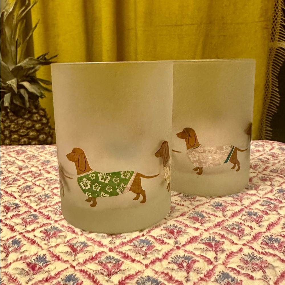 CULVER LTD frosted dachshund glasses 🐶
